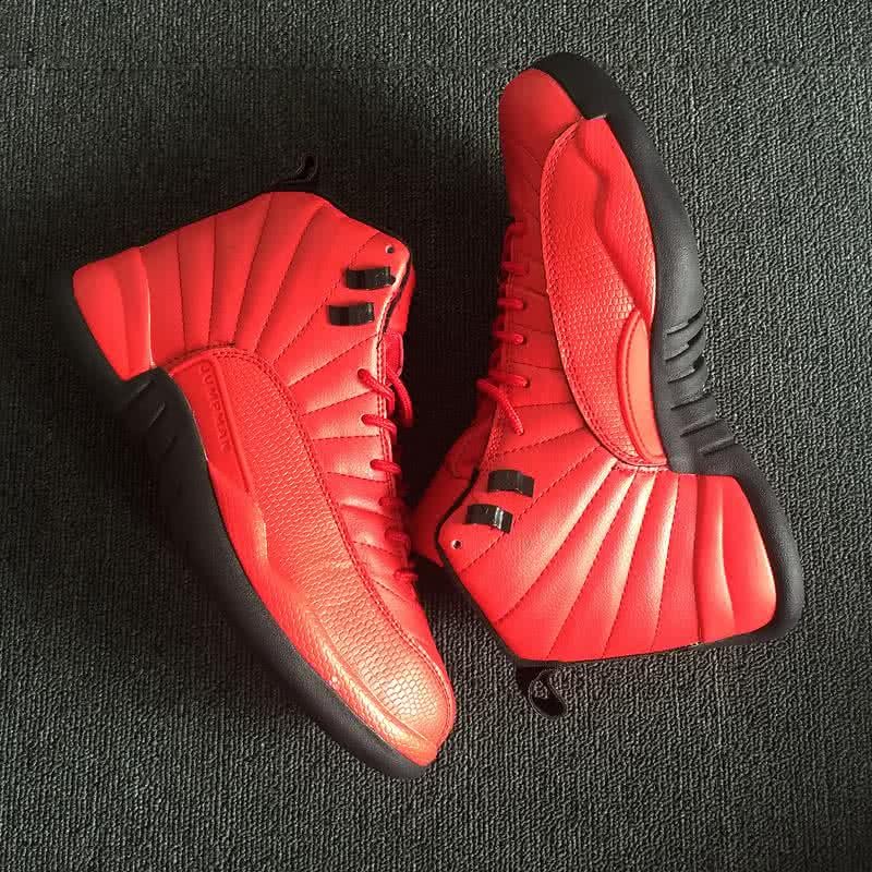Air Jordan 12 Red Upper And Black Sole Men 3