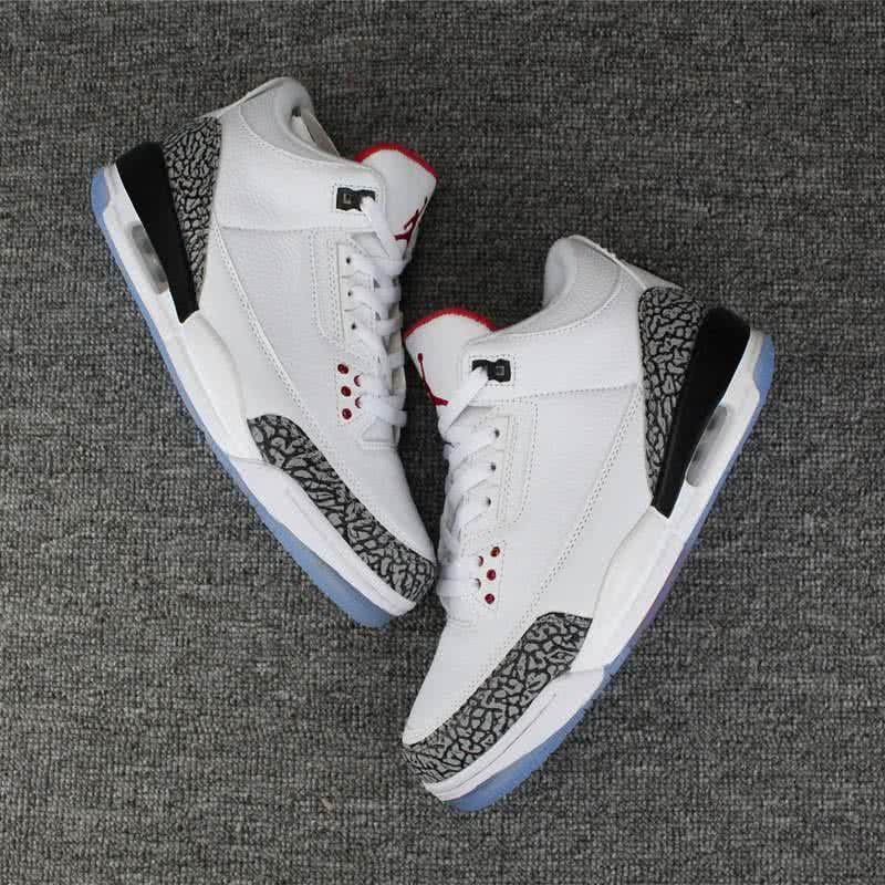 Air Jordan 3 Shoes White Red And Grey Men 2
