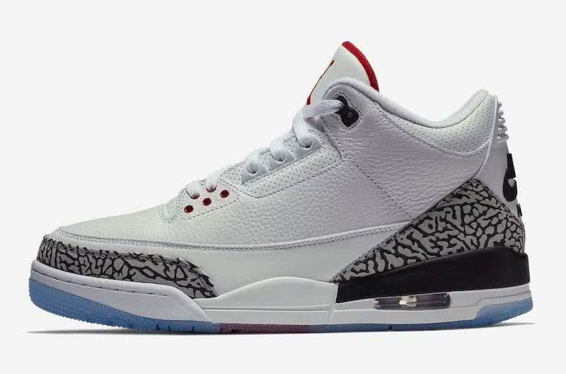 Air Jordan 3 Shoes White Red And Grey Men 1