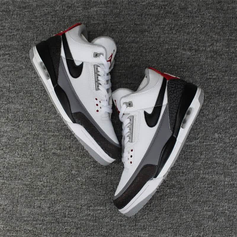 Air Jordan 3 Shoes White Black And Red Men 3