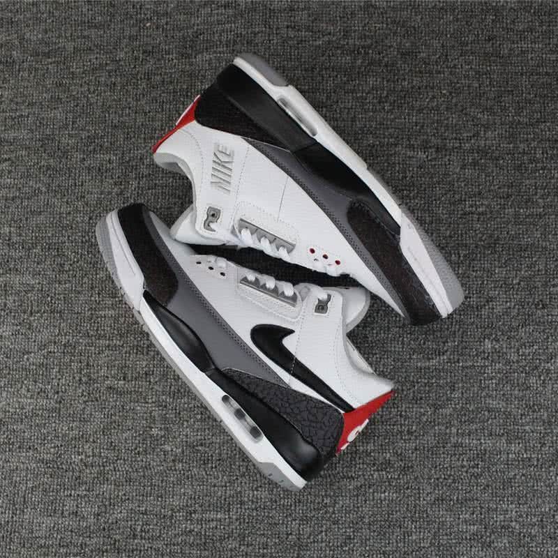 Air Jordan 3 Shoes White Black And Red Men 4