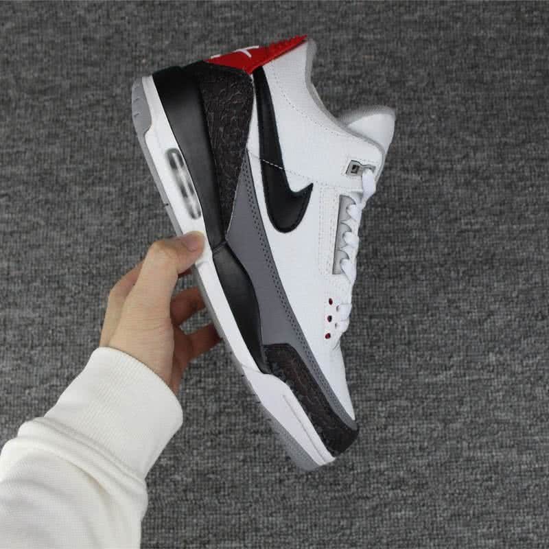Air Jordan 3 Shoes White Black And Red Men 5