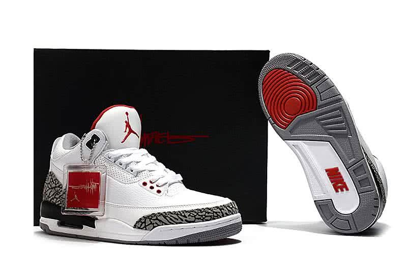 Air Jordan 3 Shoes White And Red Men 4