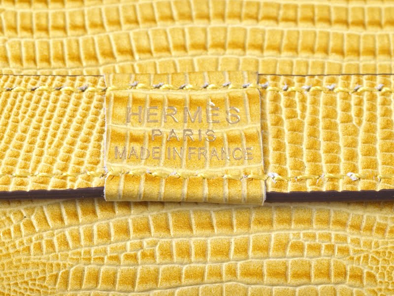 Hermes Constance 23 Single Shoulder Bag Lizard Leather Yellow 7