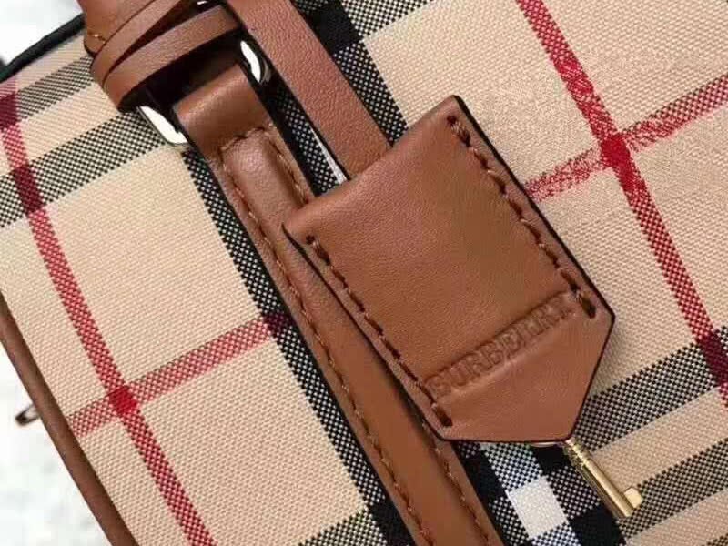 Burberry Boston Bag In Vintage Check And Leather Brown 3