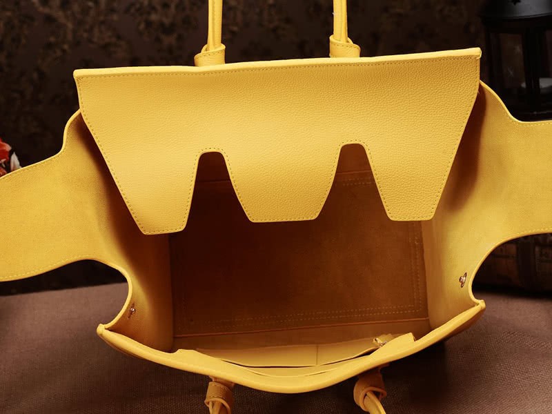 Celine Tie Nano Top Handle Bag Leather Yellow 22