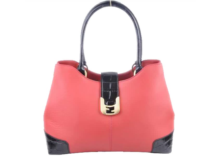Fendi Chameleon Leather Tote Red 1