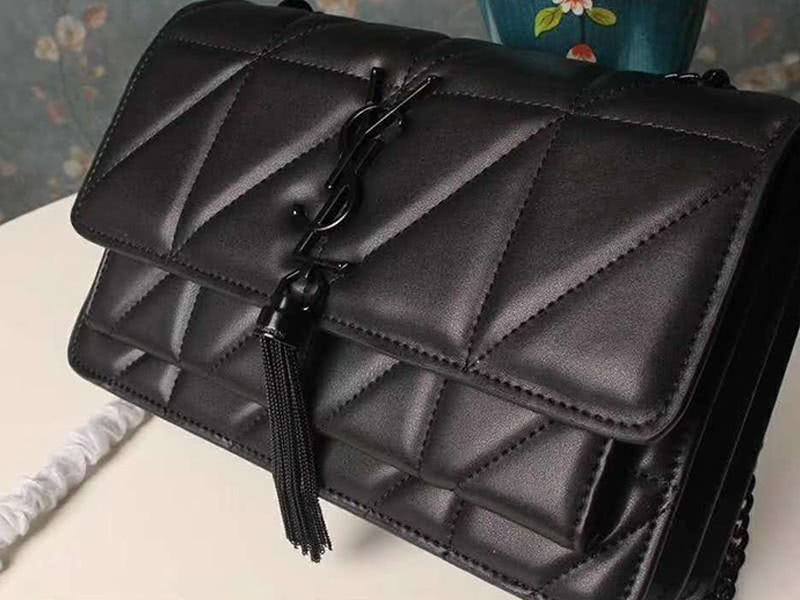 Saint Laurent Jamie Medium Carre Rive In Clafskin Black 6
