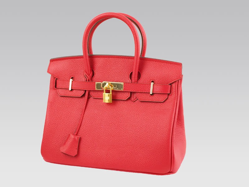 Hermes Birkin 30cm Clemence Rouge Vif With Golden Hardware 2