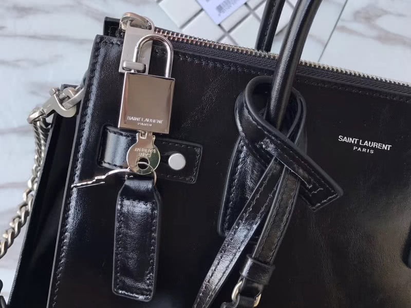 Saint Laurent Sac De Jour Clafskin Satchel Black 3