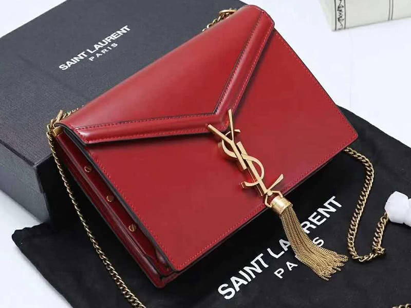 Saint Laurent Cassandra Monogram Clasp Bag Calfskin Red 2