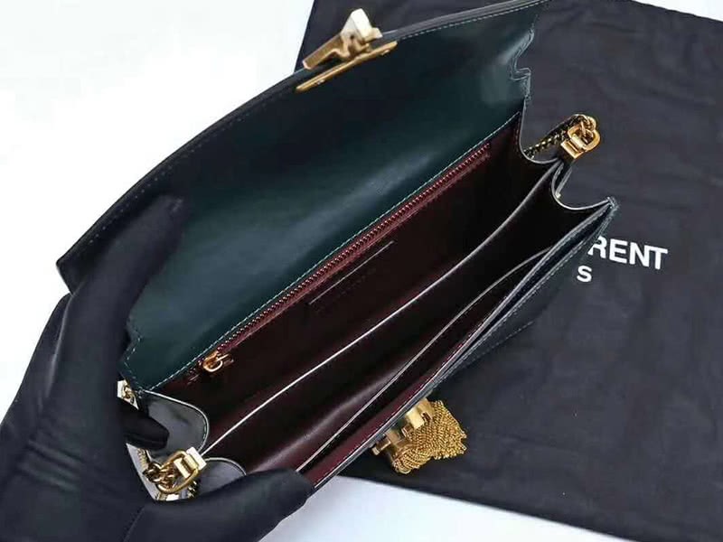 Saint Laurent Cassandra Monogram Clasp Bag Calfskin Green 8