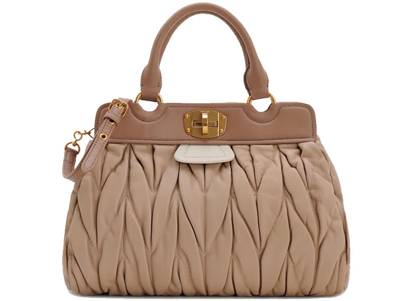 Miu Miu Matelasse Double Handle Satchel Beige 1