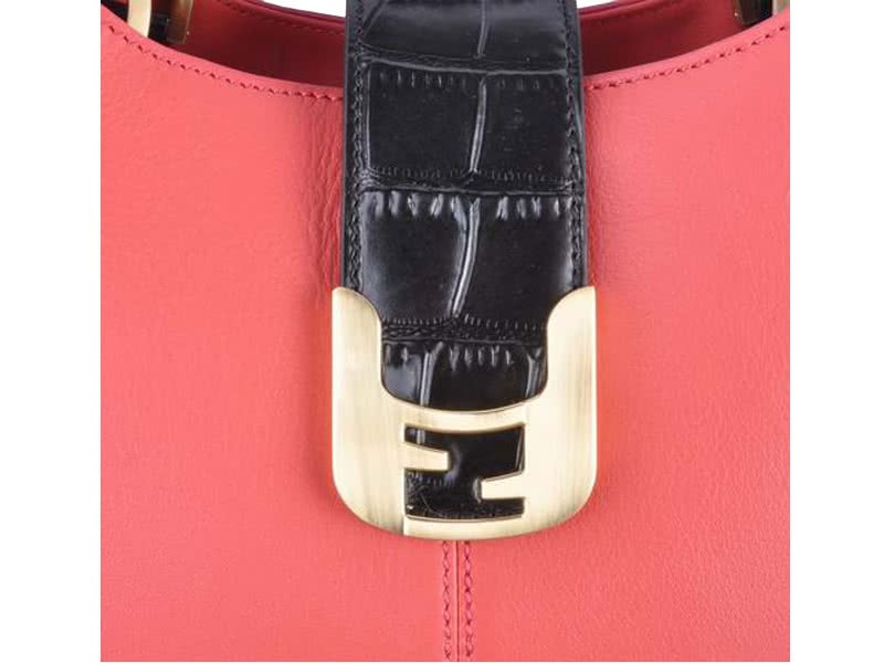 Fendi Chameleon Leather Tote Red 5