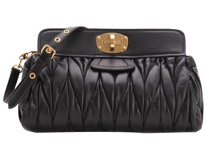 Miu Miu Matelasse Oversized Convertible Clutch Black 2