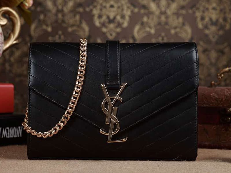 Ysl Small Monogramme Satchel In Black Matelasse Leather 2