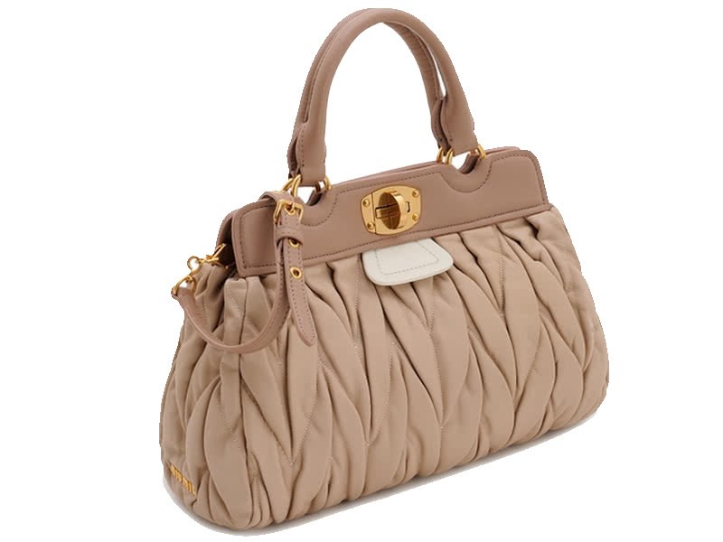 Miu Miu Matelasse Double Handle Satchel Beige 2