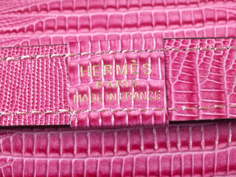 Hermes Constance 23 Single Shoulder Bag Lizard Leather Pink 7