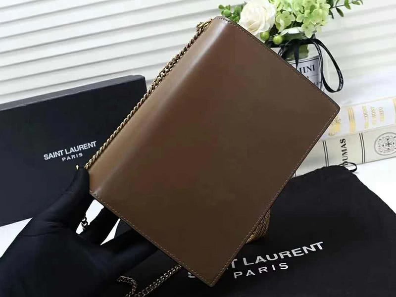 Saint Laurent Cassandra Monogram Clasp Bag Calfskin Brown 3
