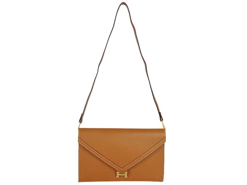 Hermes Pilot Envelope Clutch Camel With Gold Hardware 1