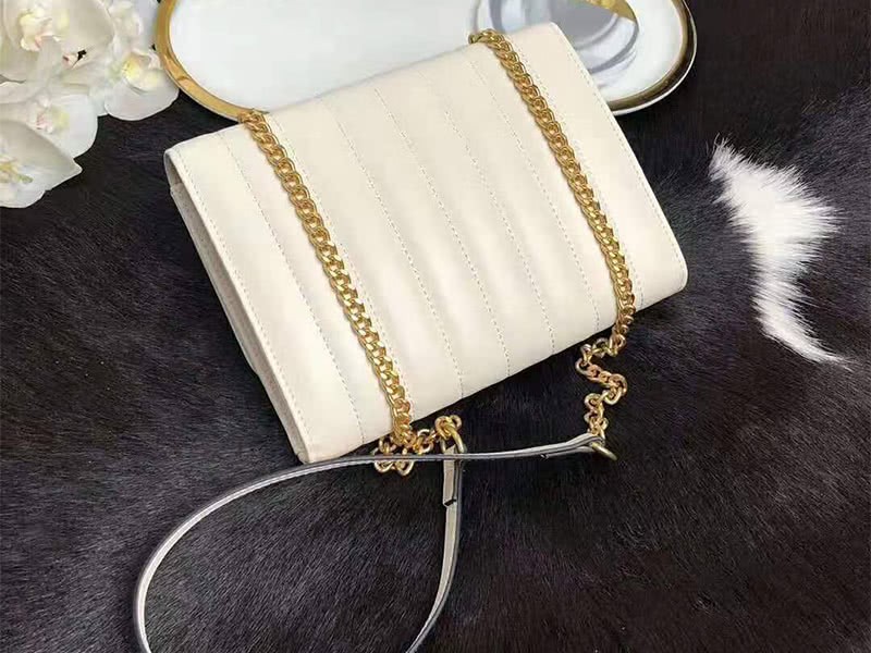 Saint Laurent Vicky Medium In Matelass Lambskin White 4