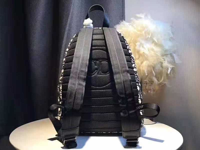 Dior Oblique With Christian Logo Backpack Black 4
