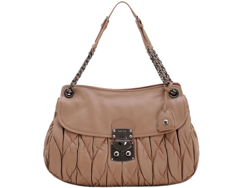 Miu Miu Matelasse Shoulder Bag Brown 2
