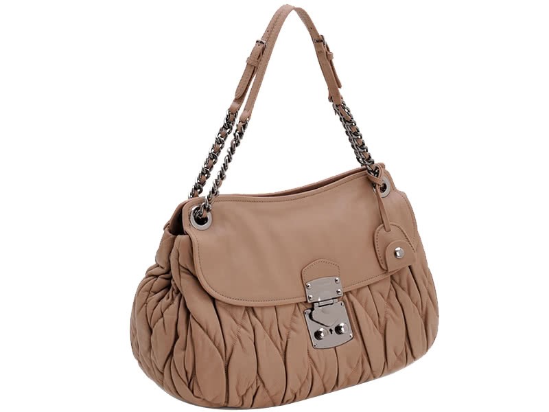 Miu Miu Matelasse Shoulder Bag Brown 3