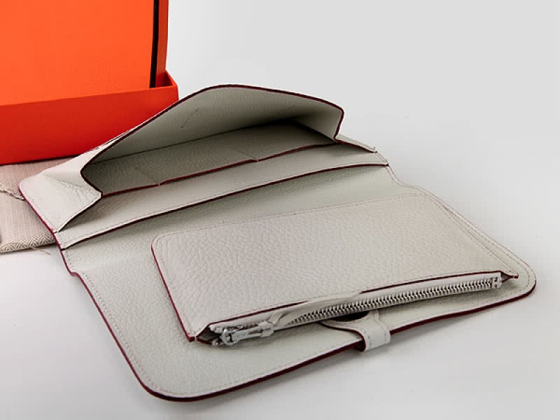 Hermes Dogon Togo Original Leather Combined Wallet White 4