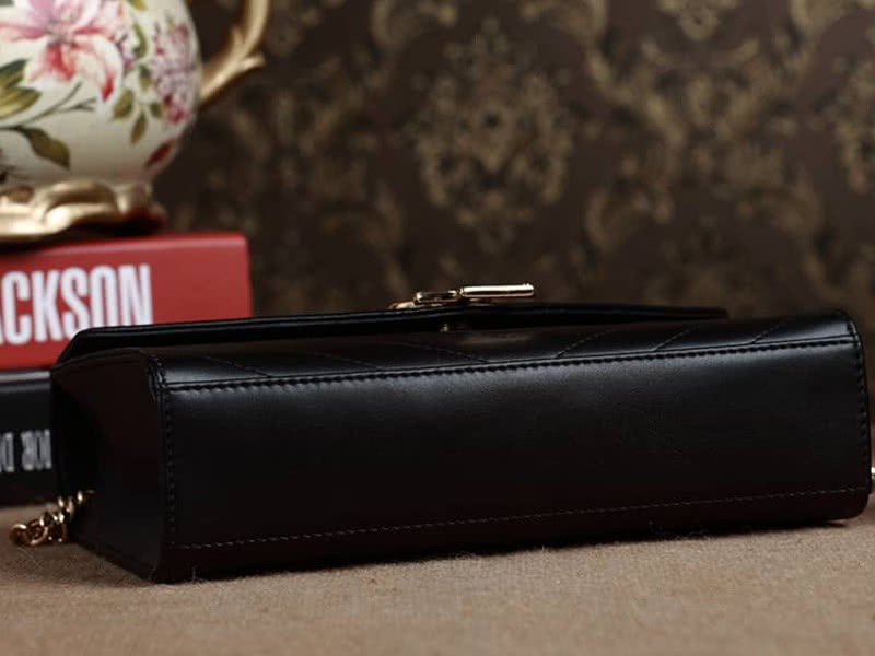 Ysl Small Monogramme Satchel In Black Matelasse Leather 6