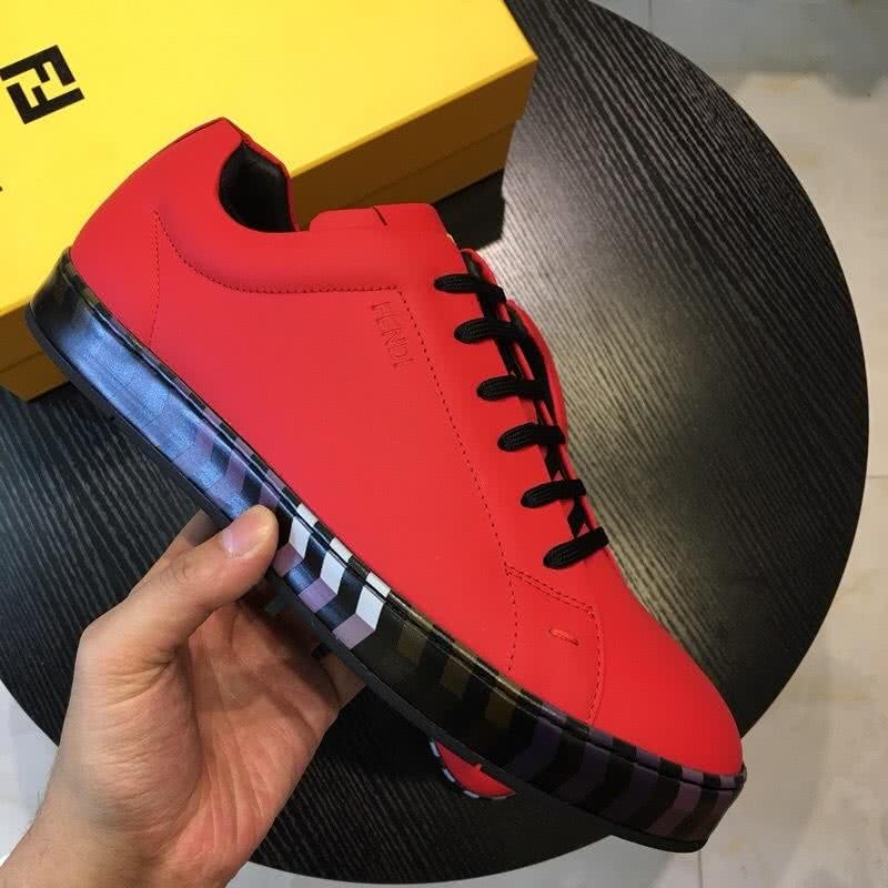 Fendi Sneakers Red Upper Black Sole Men 4