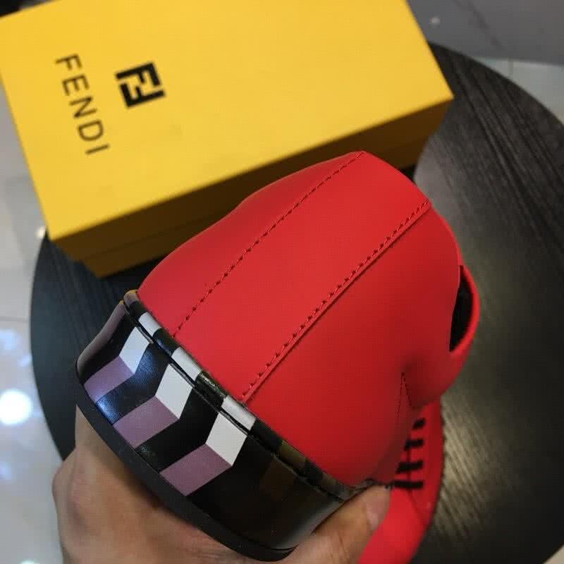 Fendi Sneakers Red Upper Black Sole Men 6