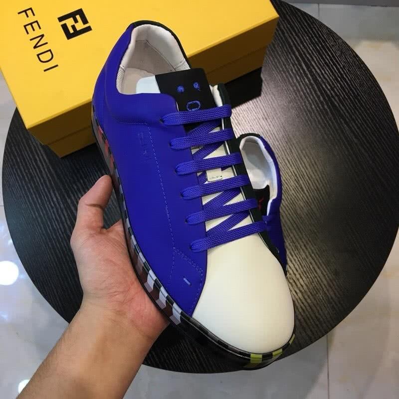 Fendi Sneakers Blue And White Upper Black Sole Men 2