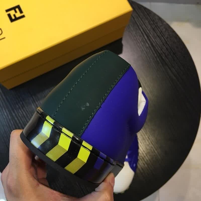 Fendi Sneakers Blue And White Upper Black Sole Men 5