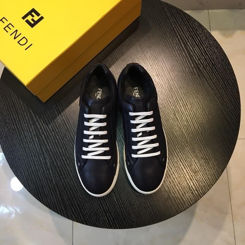 Fendi Sneakers Leather Black Upper White Shoelaces And Sole Men 2