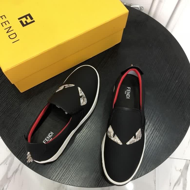 Fendi Sneakers Monster Black Upper White Sole Men 9
