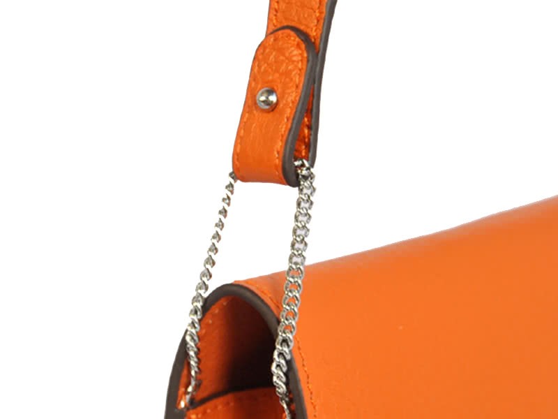 Hermes Pilot Envelope Clutch Orange With Silver Hardware 9