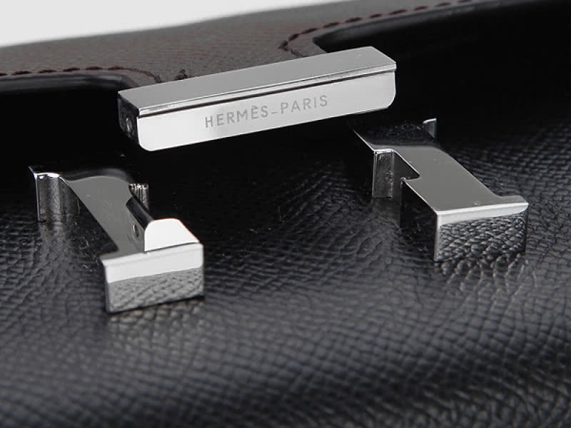 Hermes Epsom Original Calfskin Constance Long Wallet Black 4