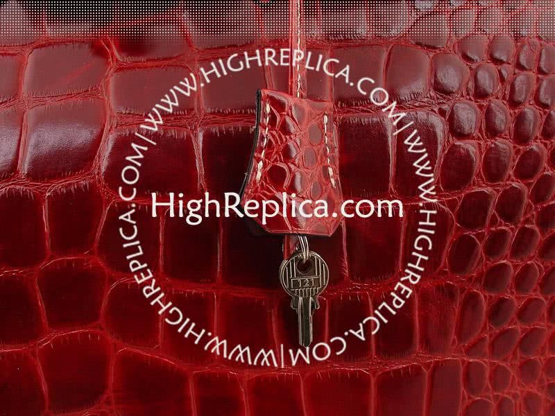 Hermes Birkin 35 Cm Red Mock Croc 9