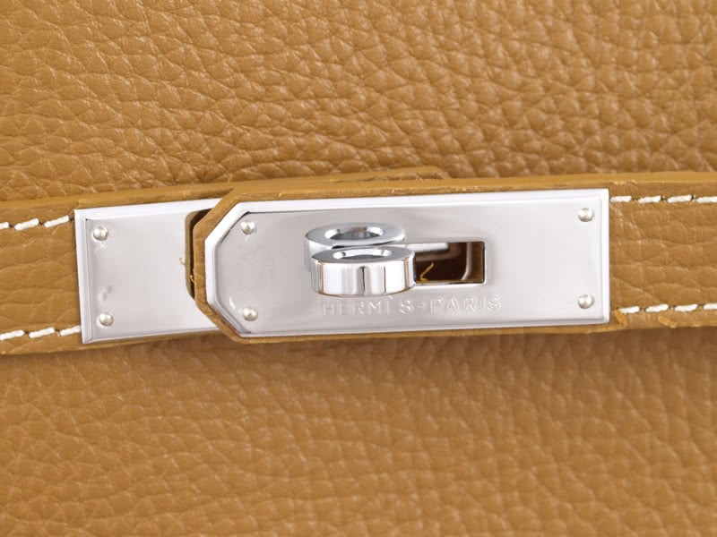 Hermes So Kelly 22cm Clemence Brown Gold 7
