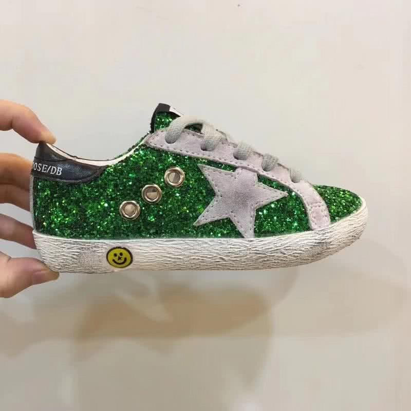 Golden Goose∕GGDB Kids Superstar Sneaker Antique style Green and Grey star 1