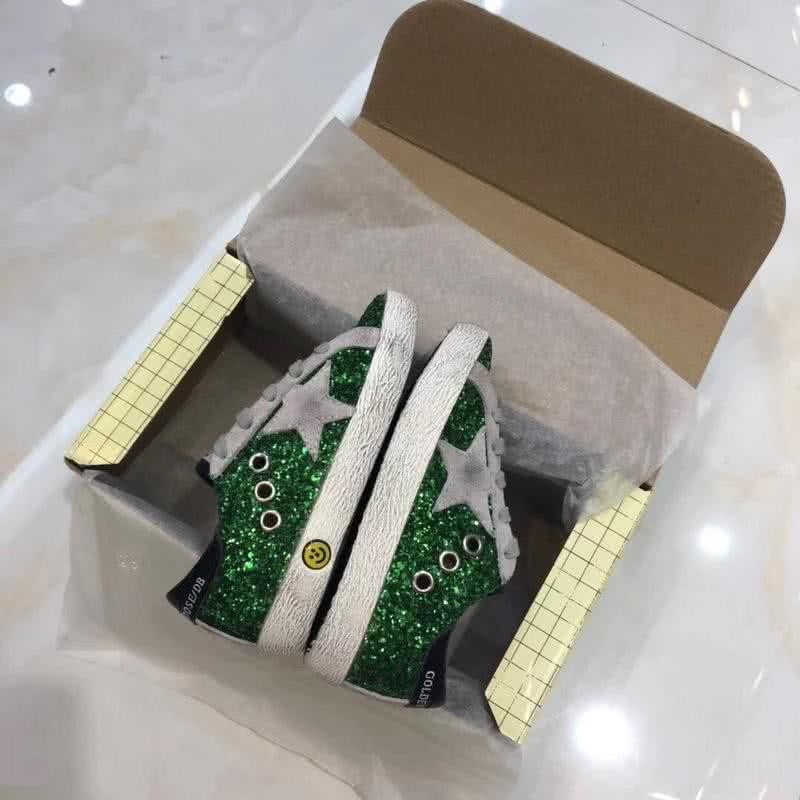 Golden Goose∕GGDB Kids Superstar Sneaker Antique style Green and Grey star 3