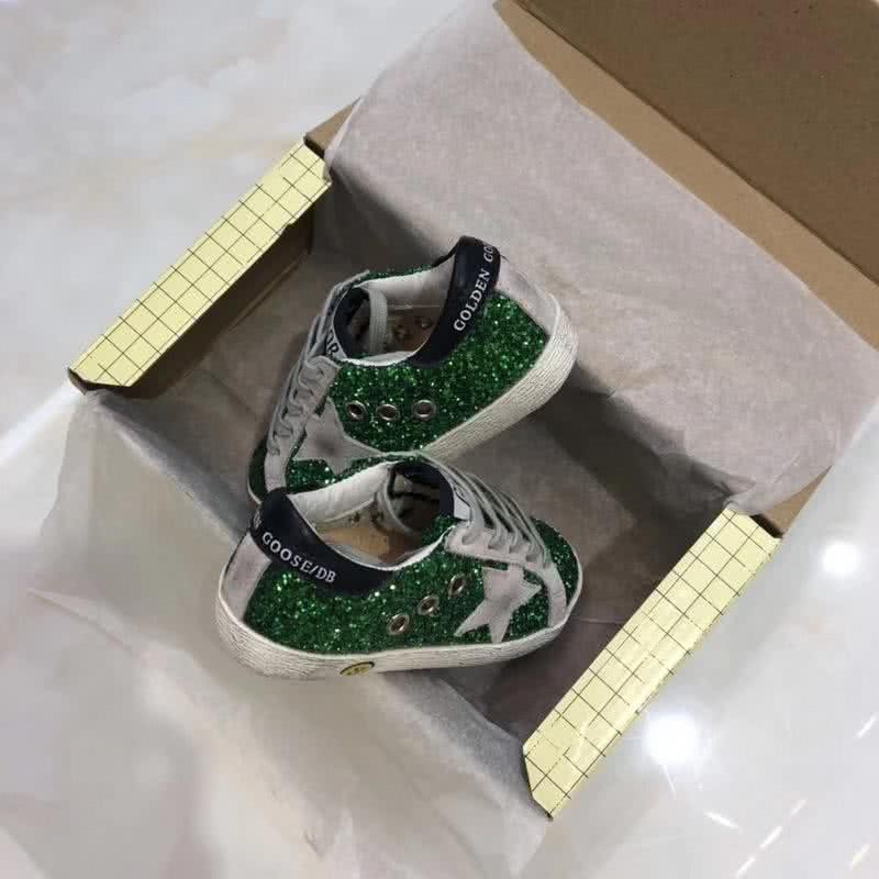 Golden Goose∕GGDB Kids Superstar Sneaker Antique style Green and Grey star 6
