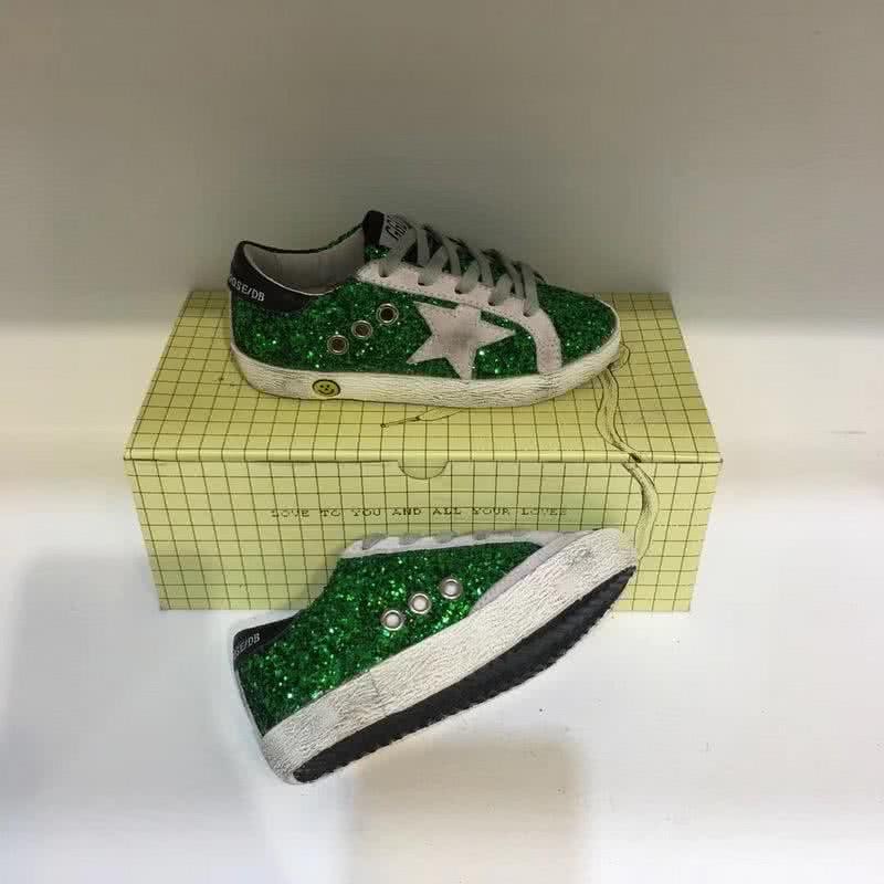 Golden Goose∕GGDB Kids Superstar Sneaker Antique style Green and Grey star 9