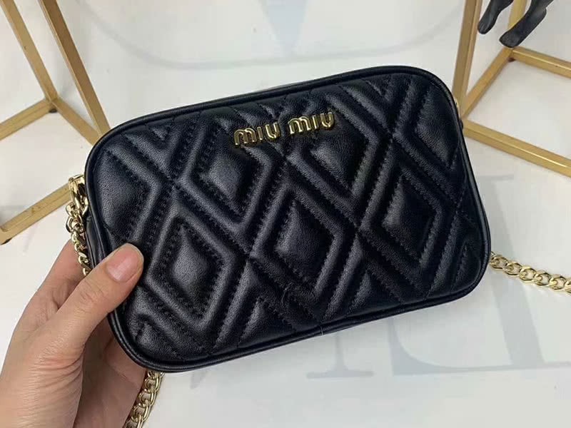Miu Miu Calfskin Leather Belt Bag Black 2