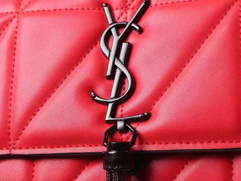 Saint Laurent Jamie Medium Carre Rive In Clafskin Red 2