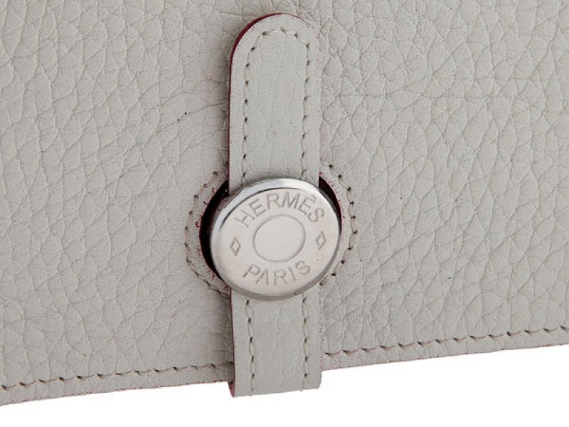 Hermes Dogon Togo Original Leather Combined Wallet White 5