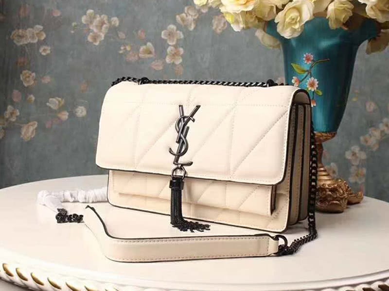 Saint Laurent Jamie Medium Carre Rive In Clafskin Cream 1