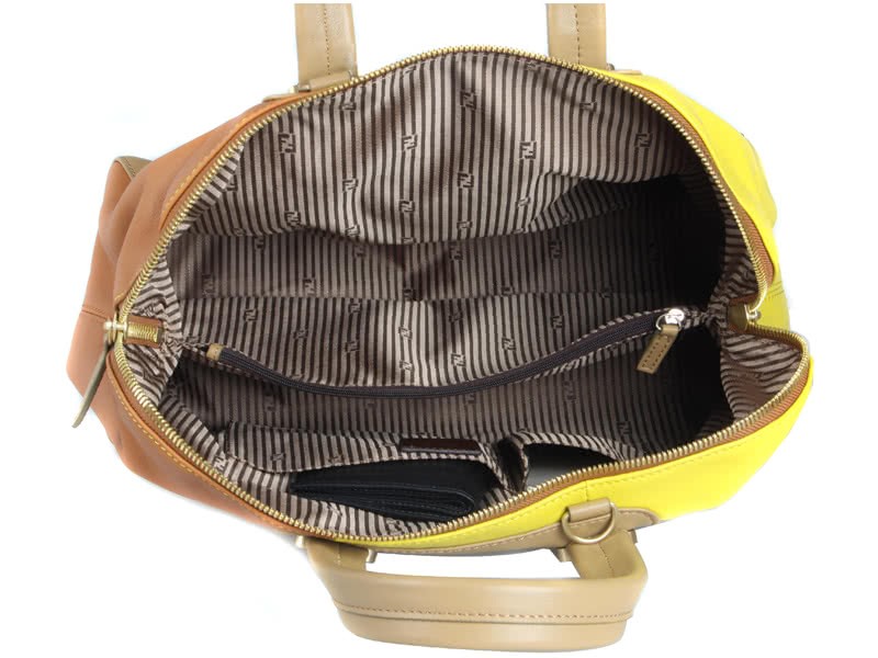 Spring Summer 2012 Fendi Tricolor Chameleon Convertible Tote Beige Yellow Orange 12