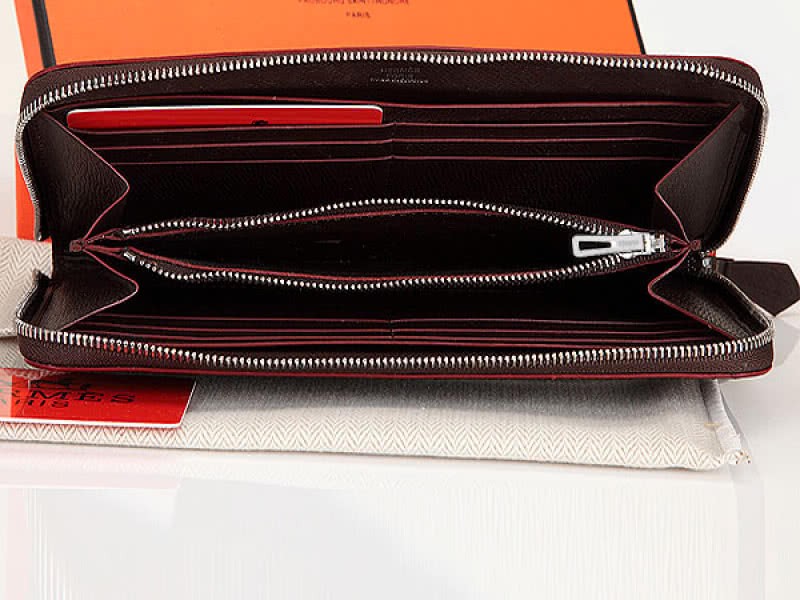 Hermes Zipper Wallet Original Epsom Calfskin Choco 3